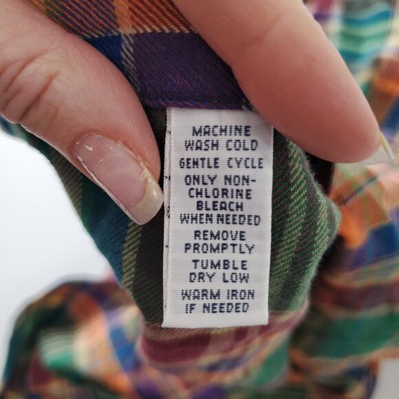 Ralph Lauren Shirt Men Medium Plaid Brown Classic Fit Button Down Cotton Flannel - Picture 7 of 8